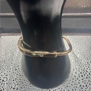 Elegant Gold Bangle with CZ Accents